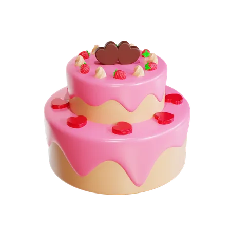 Pastel de san valentin  3D Icon