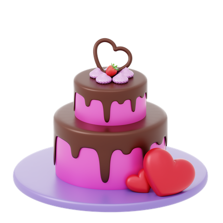 Pastel de san valentin  3D Icon