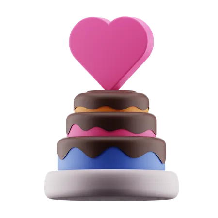 Pastel de san valentin  3D Icon