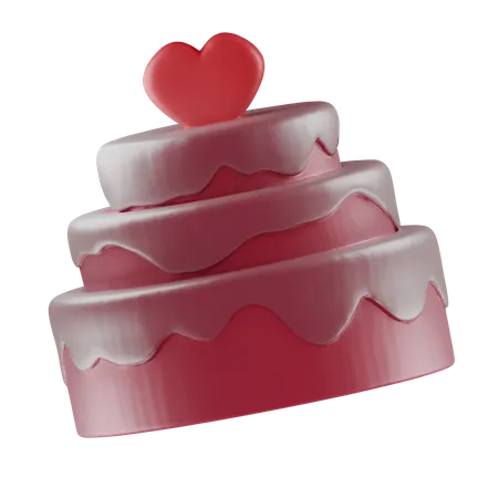 Pastel de san valentin  3D Icon