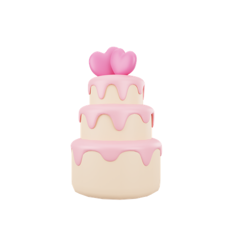 Pastel de san valentin  3D Icon