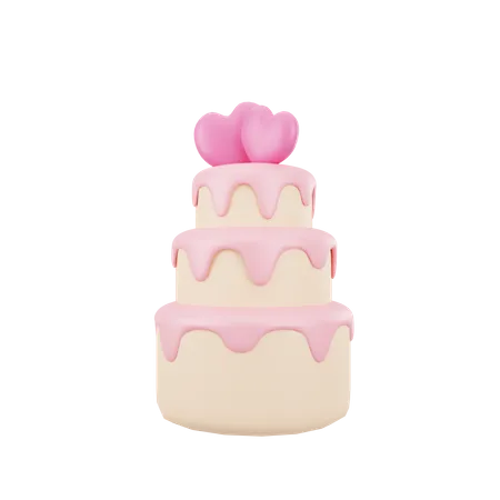 Pastel de san valentin  3D Icon