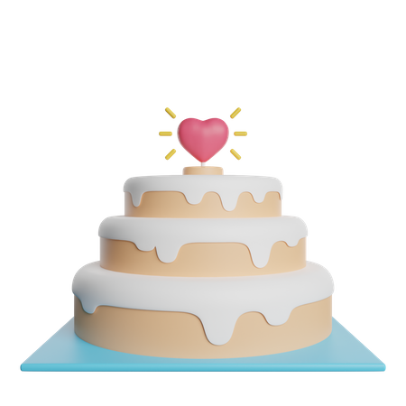 Pastel de san valentin  3D Icon