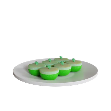 Pastel de talam en un plato  3D Icon