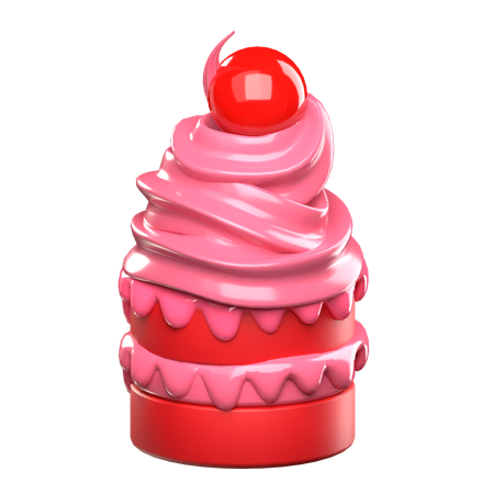 Pastel de terciopelo rojo  3D Icon