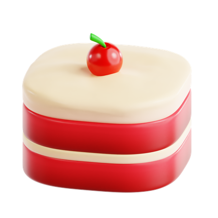 Pastel de terciopelo rojo  3D Icon