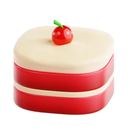 Pastel de terciopelo rojo  3D Icon