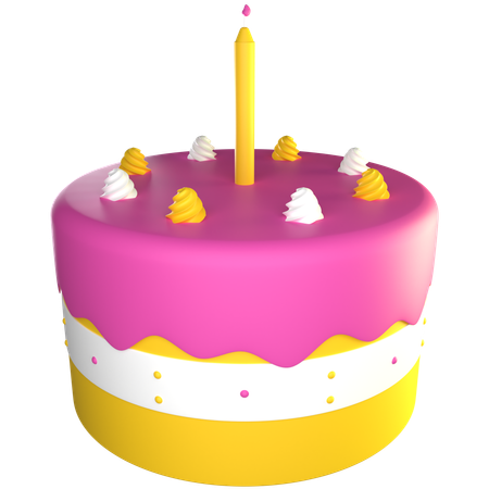 Pastel de vela  3D Icon