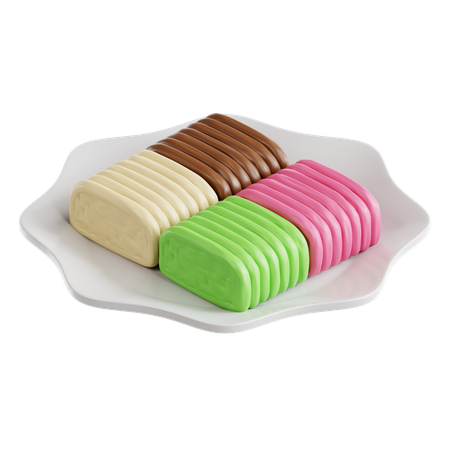 Pastel de yuca (Getuk)  3D Icon