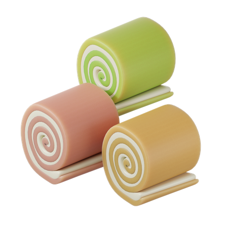 Pastel de rollo  3D Icon