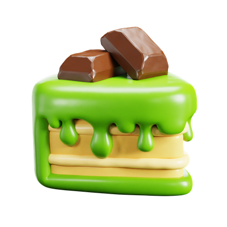 Pastel de matcha  3D Icon