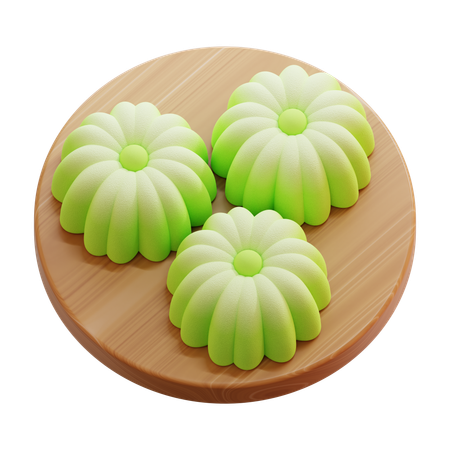 Pastel Putu Ayu Pandan  3D Icon