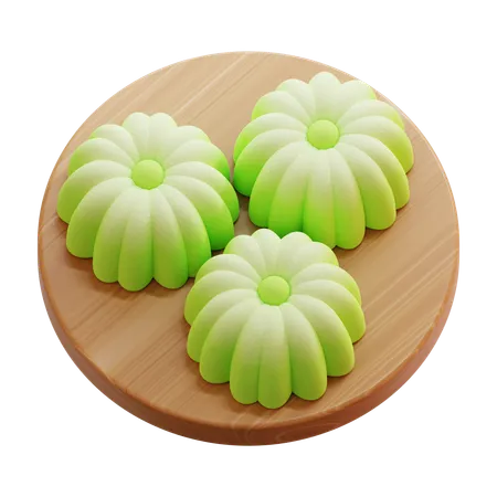 Pastel Putu Ayu Pandan  3D Icon