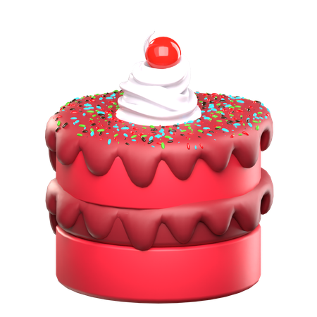 Pastel de terciopelo rojo  3D Icon