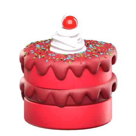 Pastel de terciopelo rojo  3D Icon