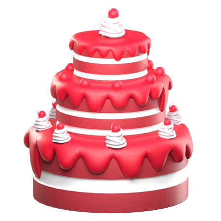 Pastel de terciopelo rojo  3D Icon