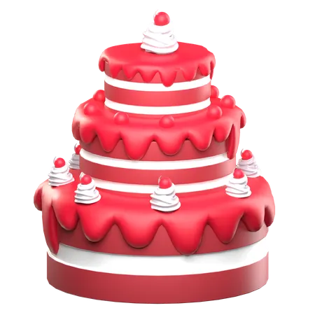 Pastel de terciopelo rojo  3D Icon