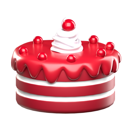 Pastel de terciopelo rojo  3D Icon