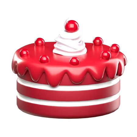 Pastel de terciopelo rojo  3D Icon