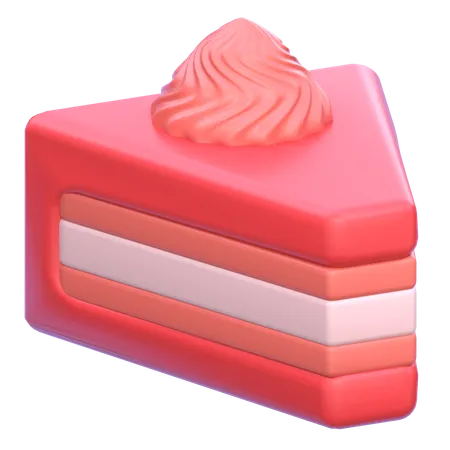 Pastel de terciopelo rojo  3D Icon