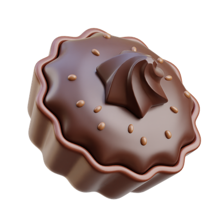 Magdalena de chocolate  3D Icon