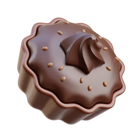 Magdalena de chocolate  3D Icon