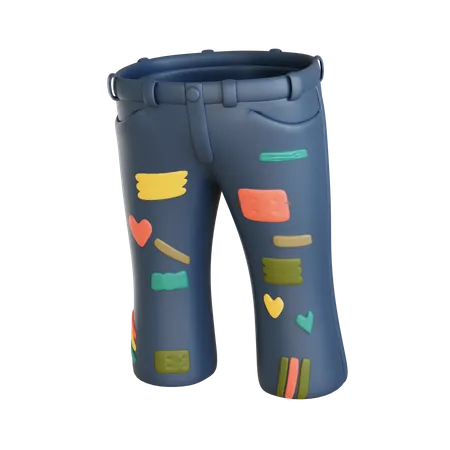 Patch Work Jeans  3D Icon