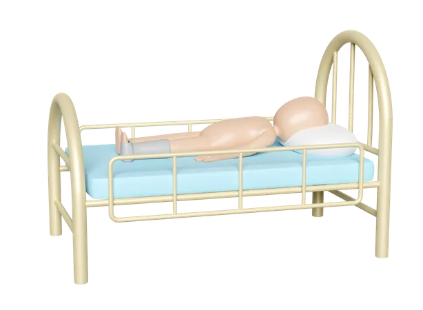 Patient Bed With Patient  3D Icon