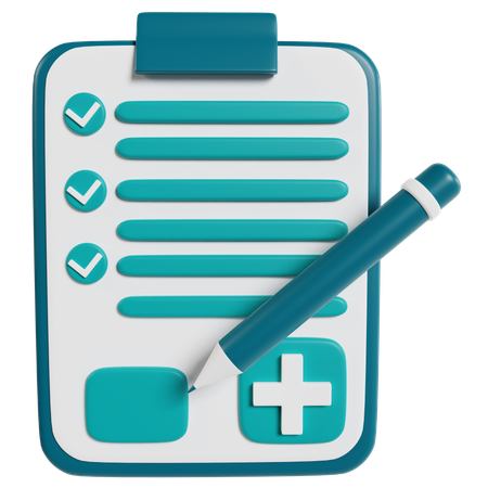 Patient Data Clipboard Icon  3D Icon