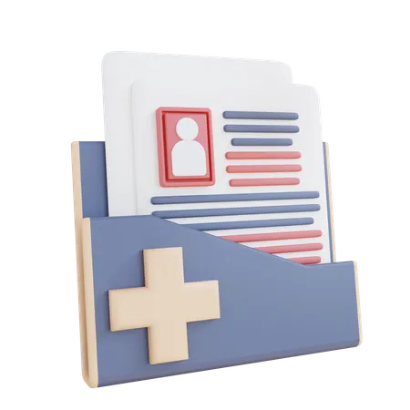 3 D Illustration Of Patient Health Data Folder 3D Icon