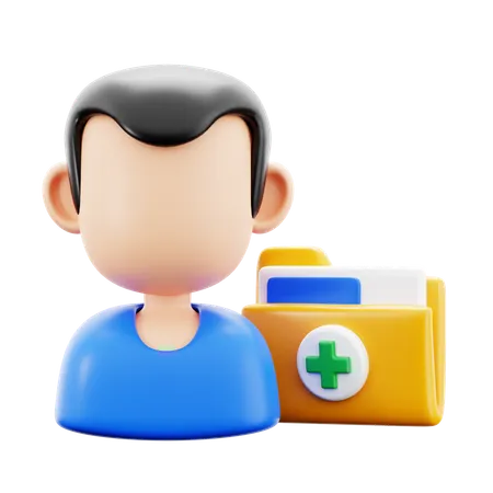 Male Patient Diagnose File Folder Document Medical Hospital 3 D Icon Illustration Render Design 3D Icon