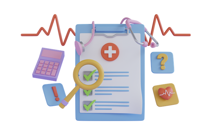 Patient report checklist  3D Icon