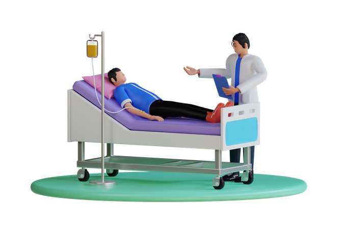 Patient visit by doctor  3D Icon