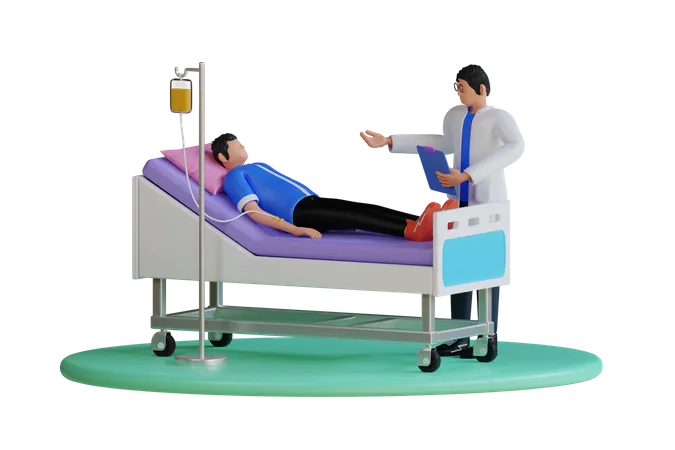 Patient visit by doctor  3D Illustration