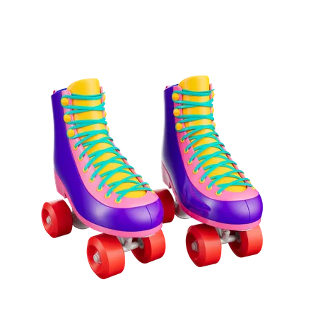 Patines de ruedas arcoiris  3D Icon