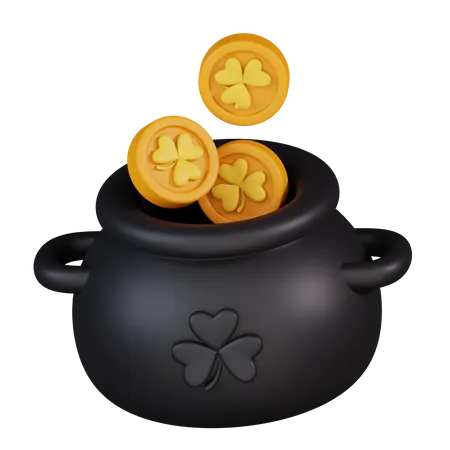 Olla de monedas de patricio  3D Icon