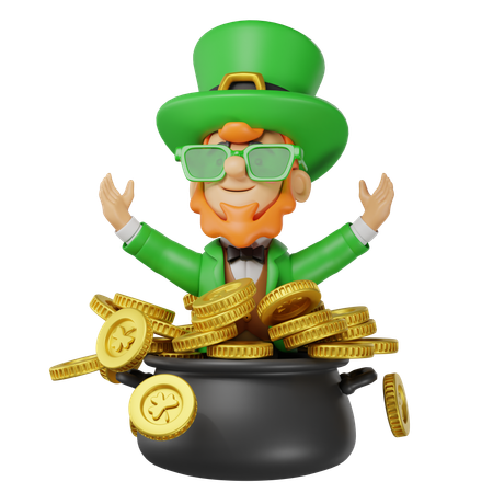 Patricks Character With Coins  3D Icon