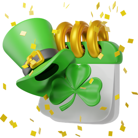 Patricks Day Calendar  3D Illustration