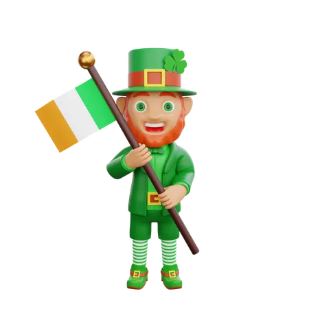 Patricks Day With Flag  3D Illustration