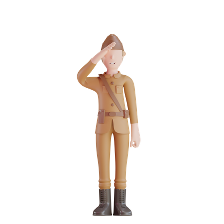 Patriot soldier give salute  3D Icon