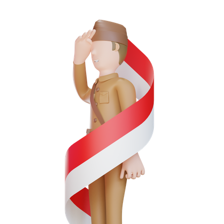 Patriot soldier give salute  3D Icon