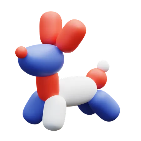 Patriotic Balloon Dog  3D Icon