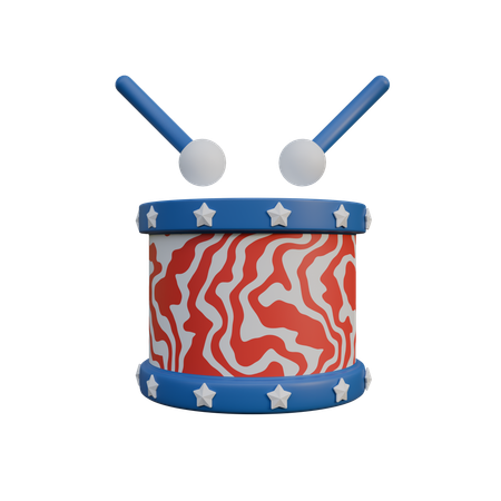 Patriotic Drum  3D Icon