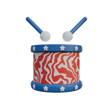 Patriotic Drum  3D Icon