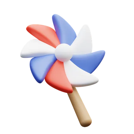 Patriotic Pinwheel  3D Icon