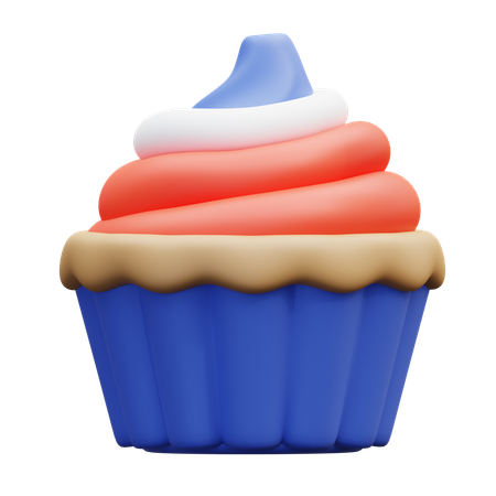 Patriotischer Cupcake  3D Icon