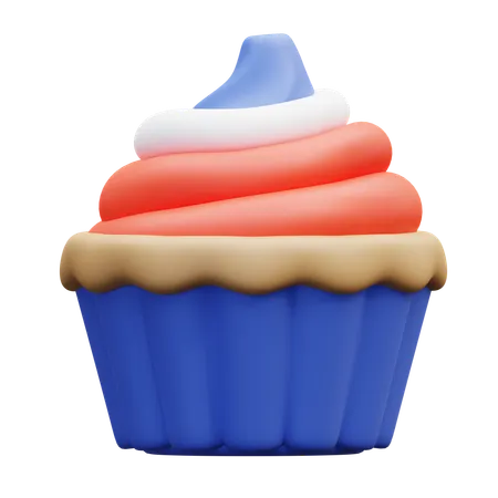 Patriotischer Cupcake  3D Icon