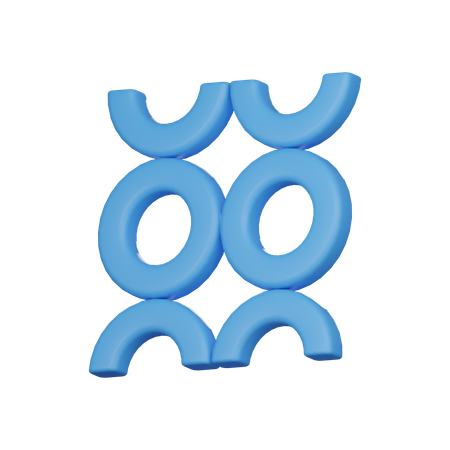 パターンドーナツ  3D Icon