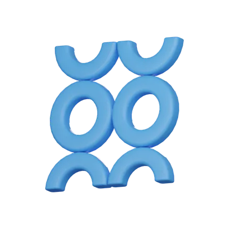 パターンドーナツ  3D Icon