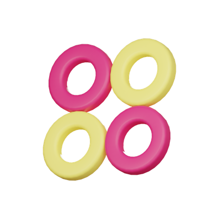 Pattern Donut Abstract Shape  3D Icon